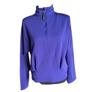 Athleta Purple 1/4 Zip Pullover Sweatshirt Sz S Preppy Tenniscore Cozy Fleece K6